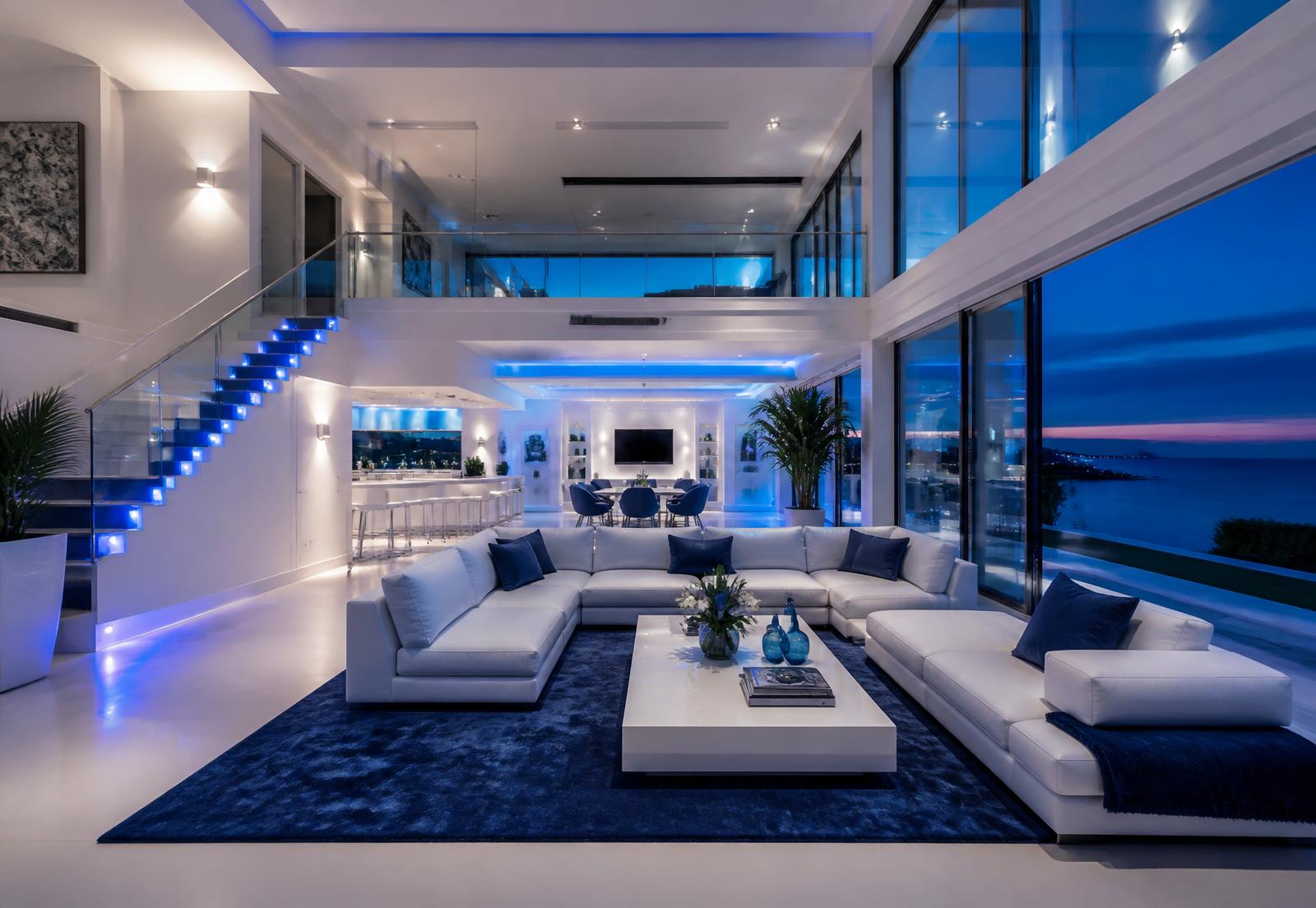 Immaculate modern coastal luxury home interior